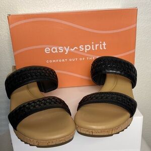 NWB Easy Spirit Casual Lillia Leather Platform Wedge Sandals Size 9
